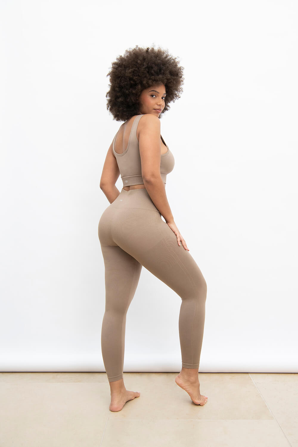 Ultimate High Waisted Seamless Leggings - Oatmeal Beige