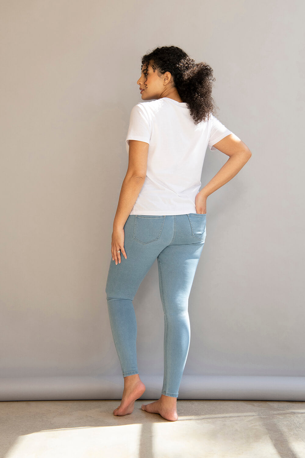 Ankle Grazer Maternity Jeggings - Light Blue
