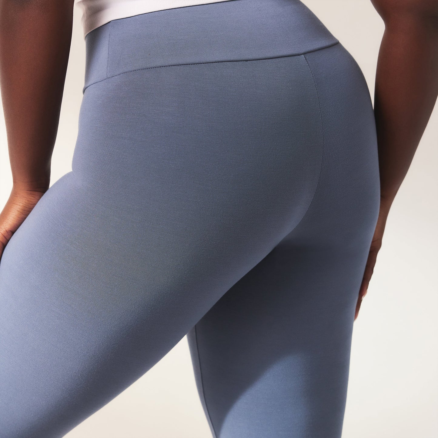 Curve Lightweight Everyday High Waisted Leggings - Steel Blue