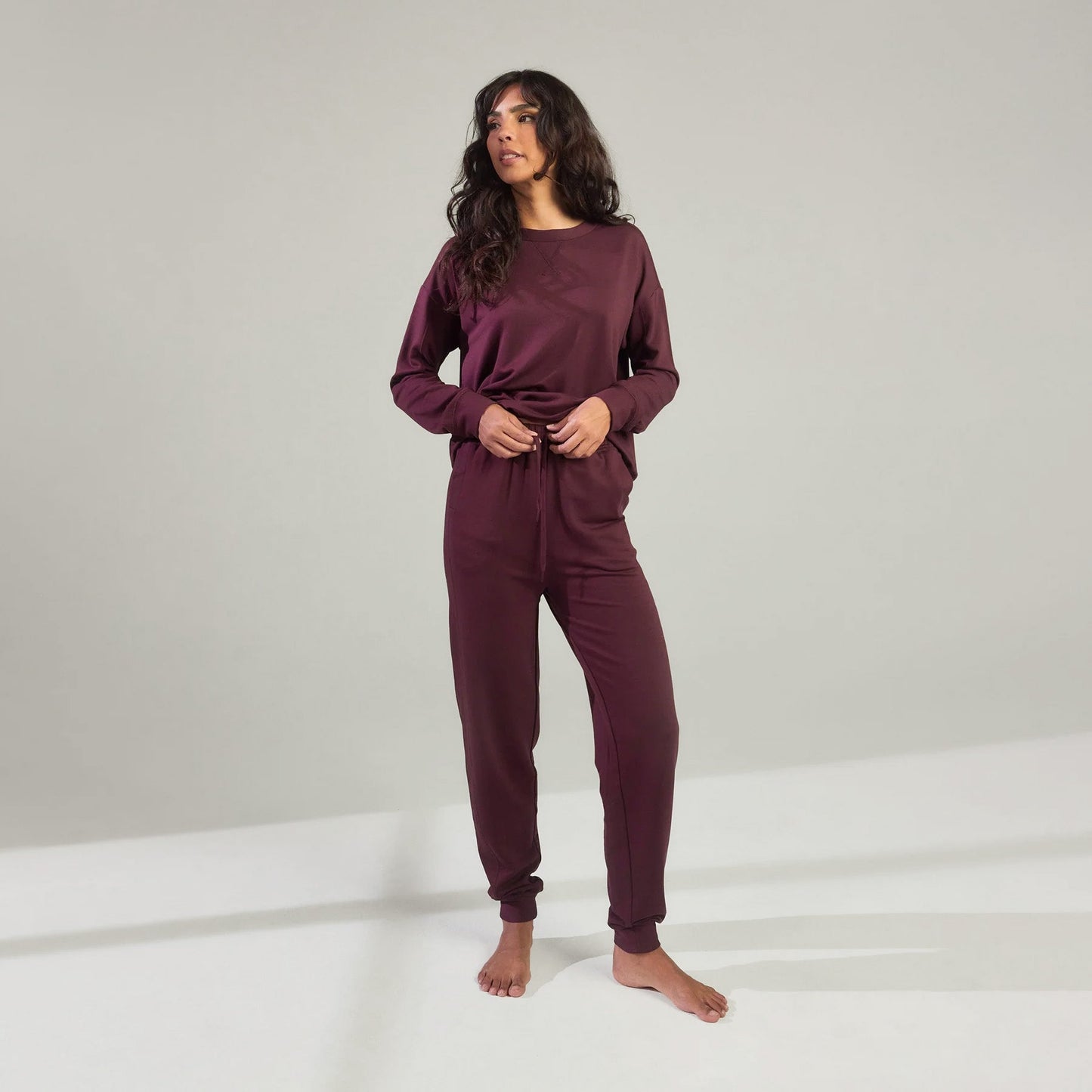 Luxe Lounge Jogger - Dark Cherry