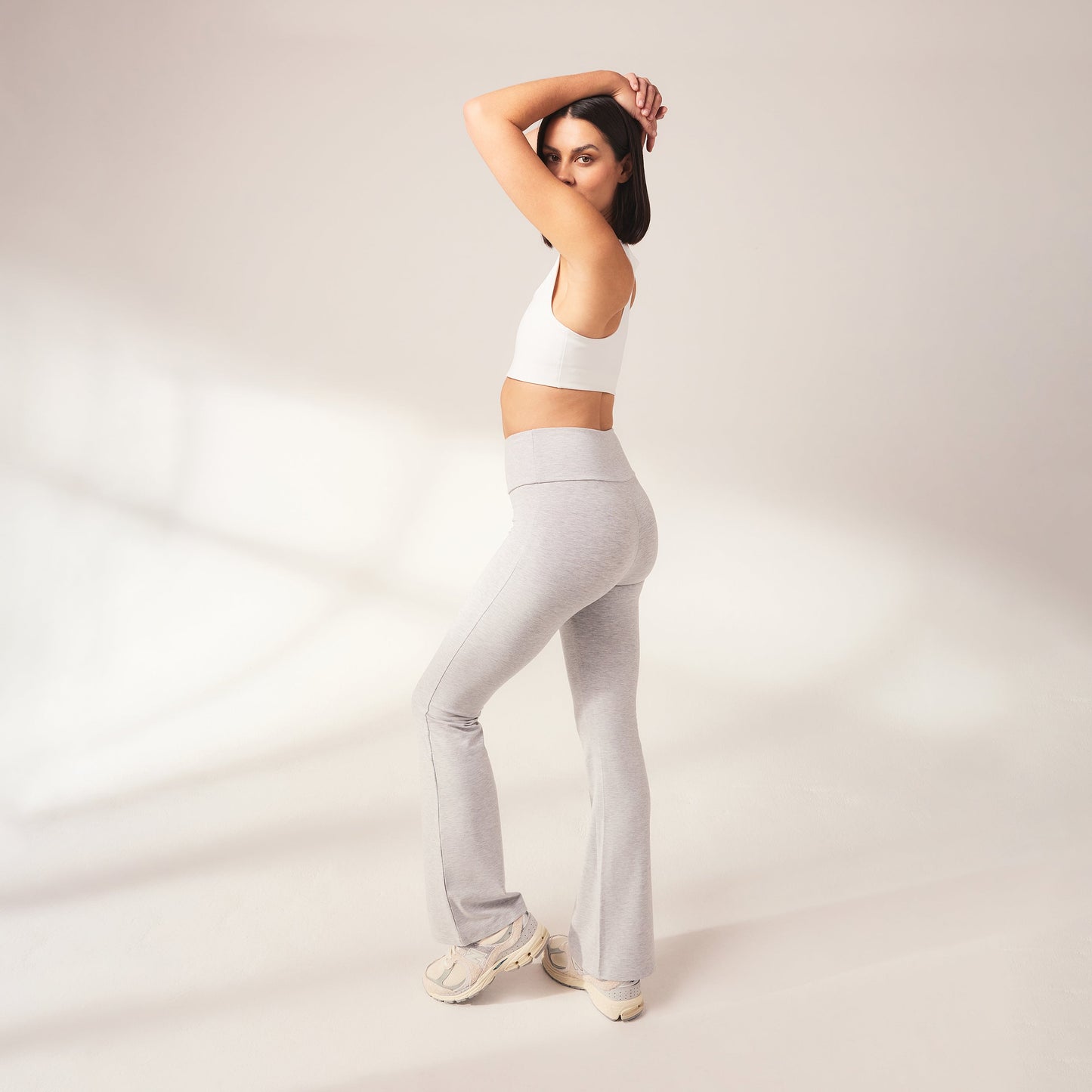 Lightweight Flare Leggings - Light Grey Marl