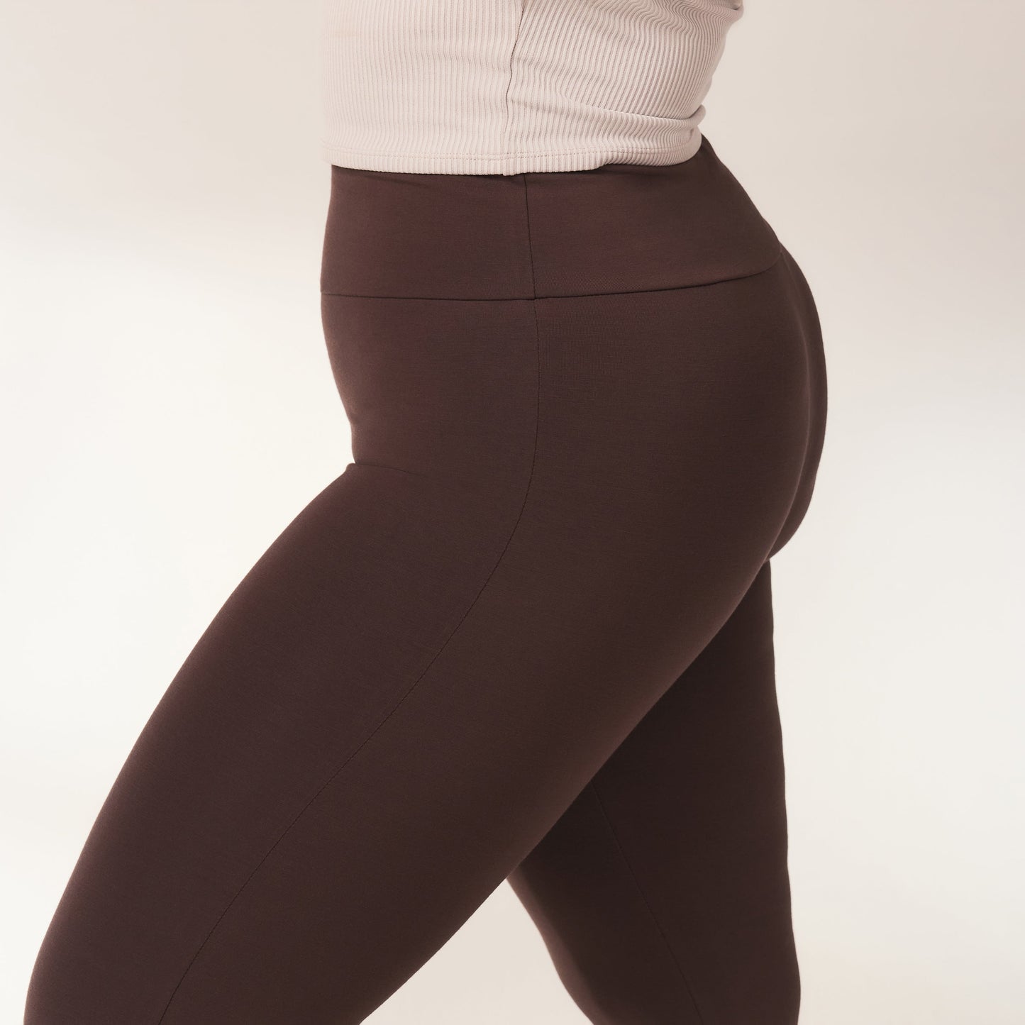 Curve lightweight Flare Leggings - Espresso Brown