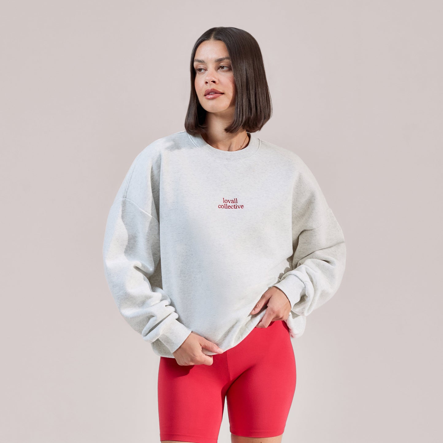 Organic Oversized Sweatshirt The Lovall Collective- Light Grey Marl