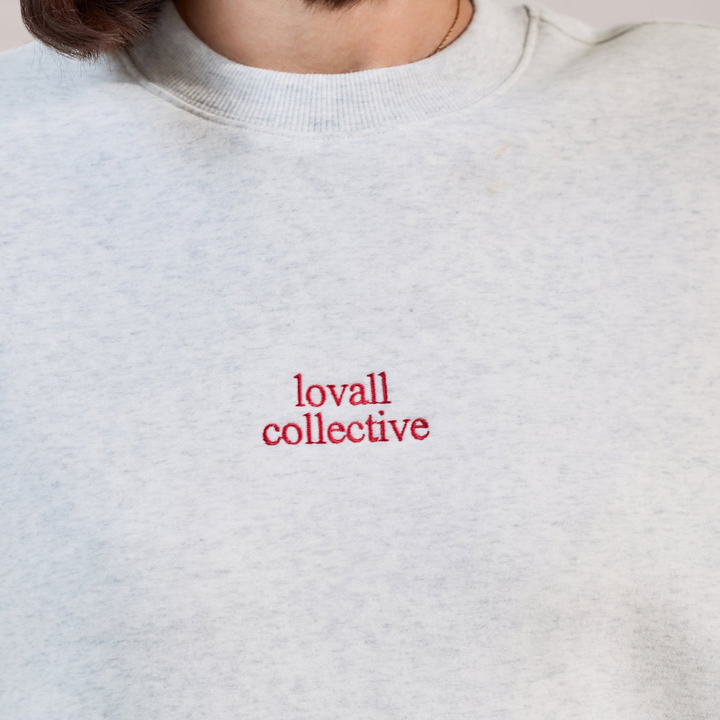 Organic Oversized Sweatshirt The Lovall Collective- Light Grey Marl