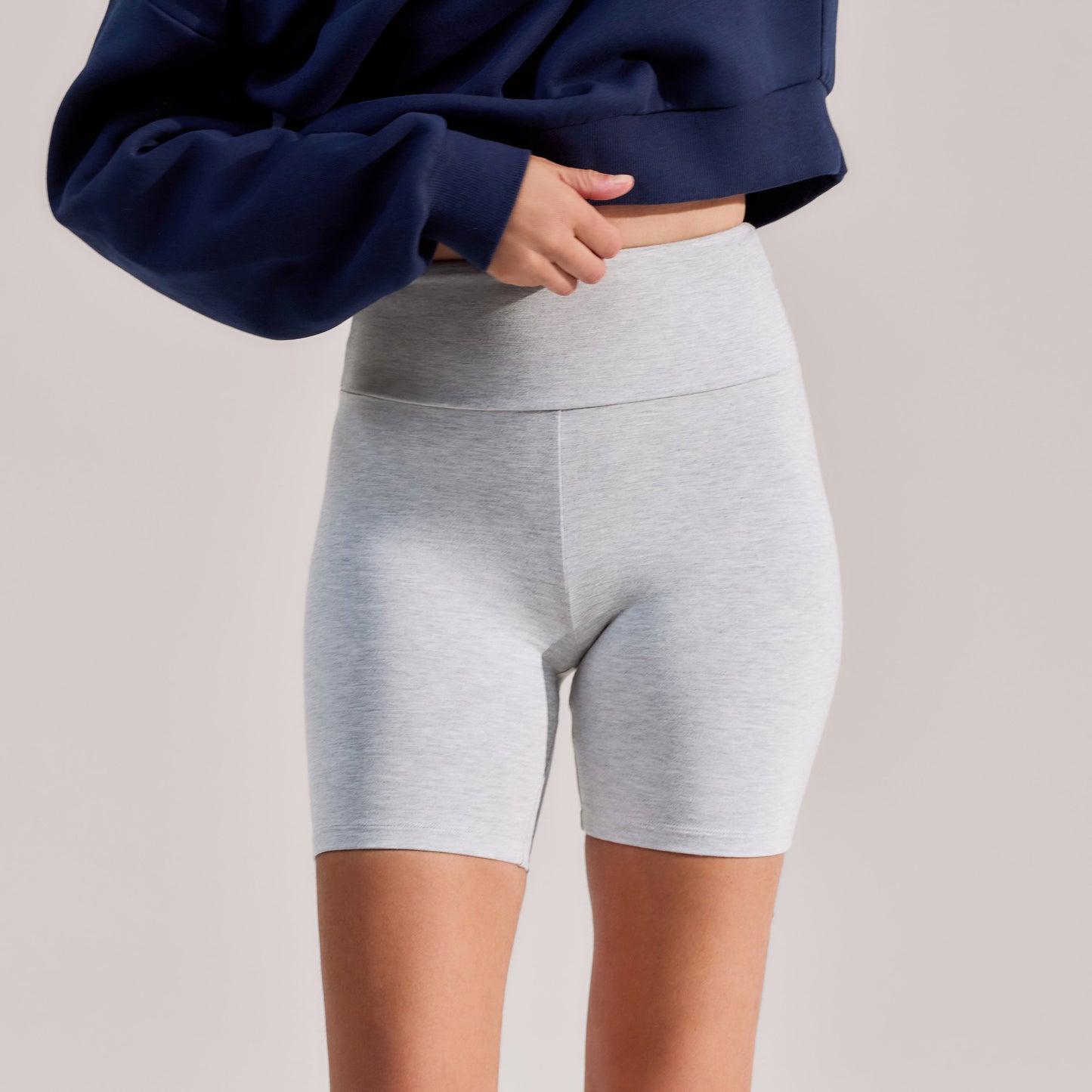 Lightweight Everyday Cycling Shorts - Light Grey Marl