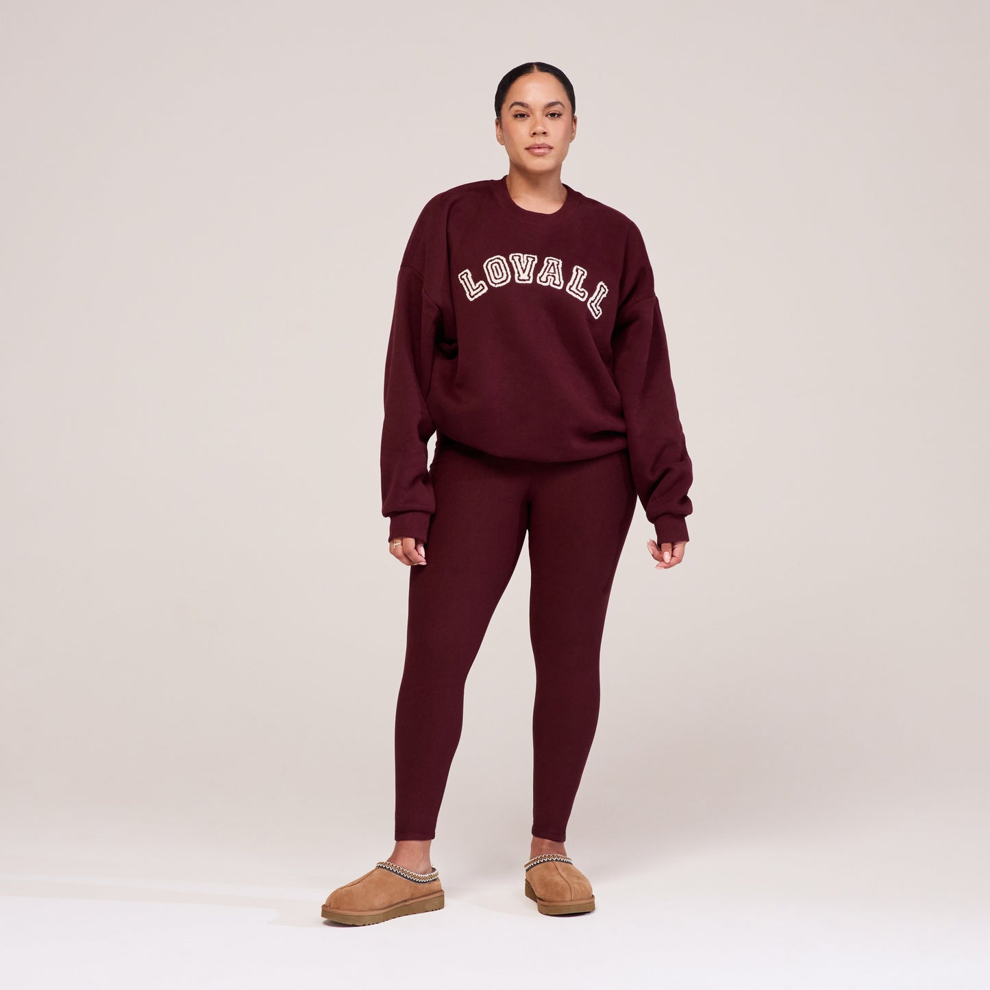 Curve Winter Everyday High Waisted Leggings - Burgundy
