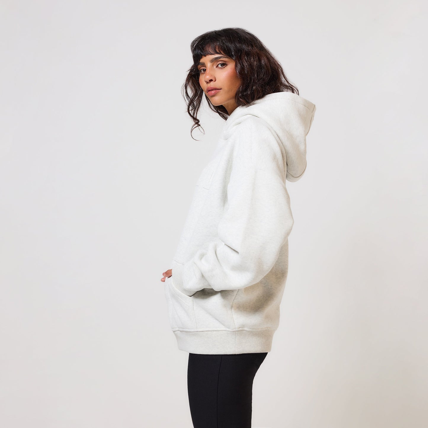 Heavyweight Oversized Hoodie - Light Grey Marl