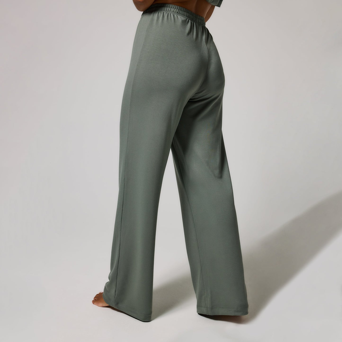 Soft Touch Wide Leg Lounge Set - Sage Green