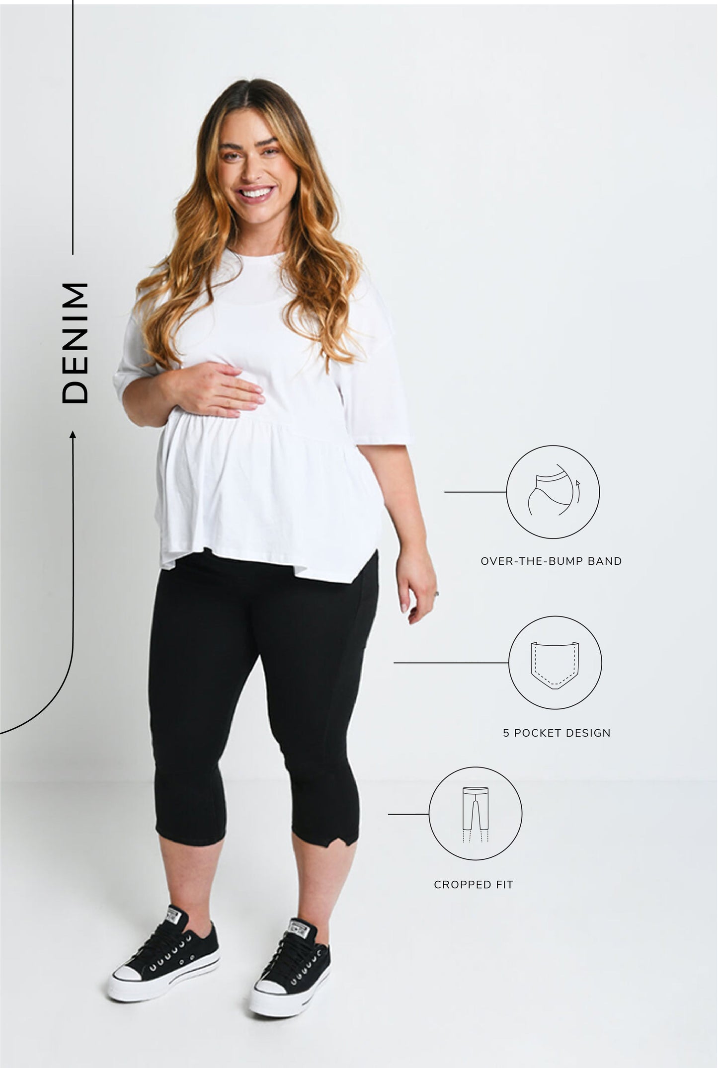 Maternity Cropped Jeggings - Black