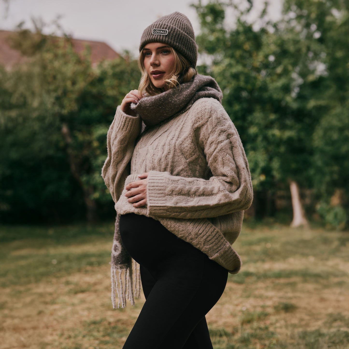 Maternity Winter Flare Leggings - Black