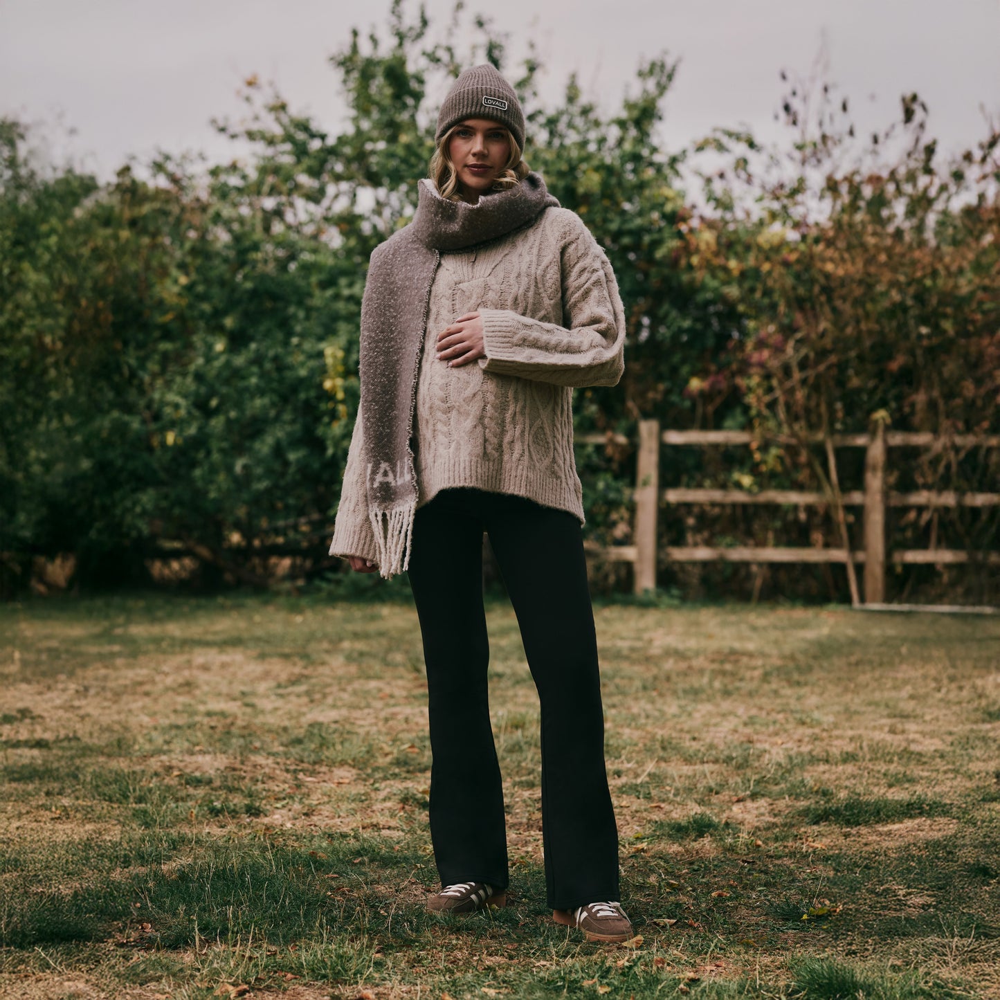 Maternity Winter Flare Leggings - Black Coffee