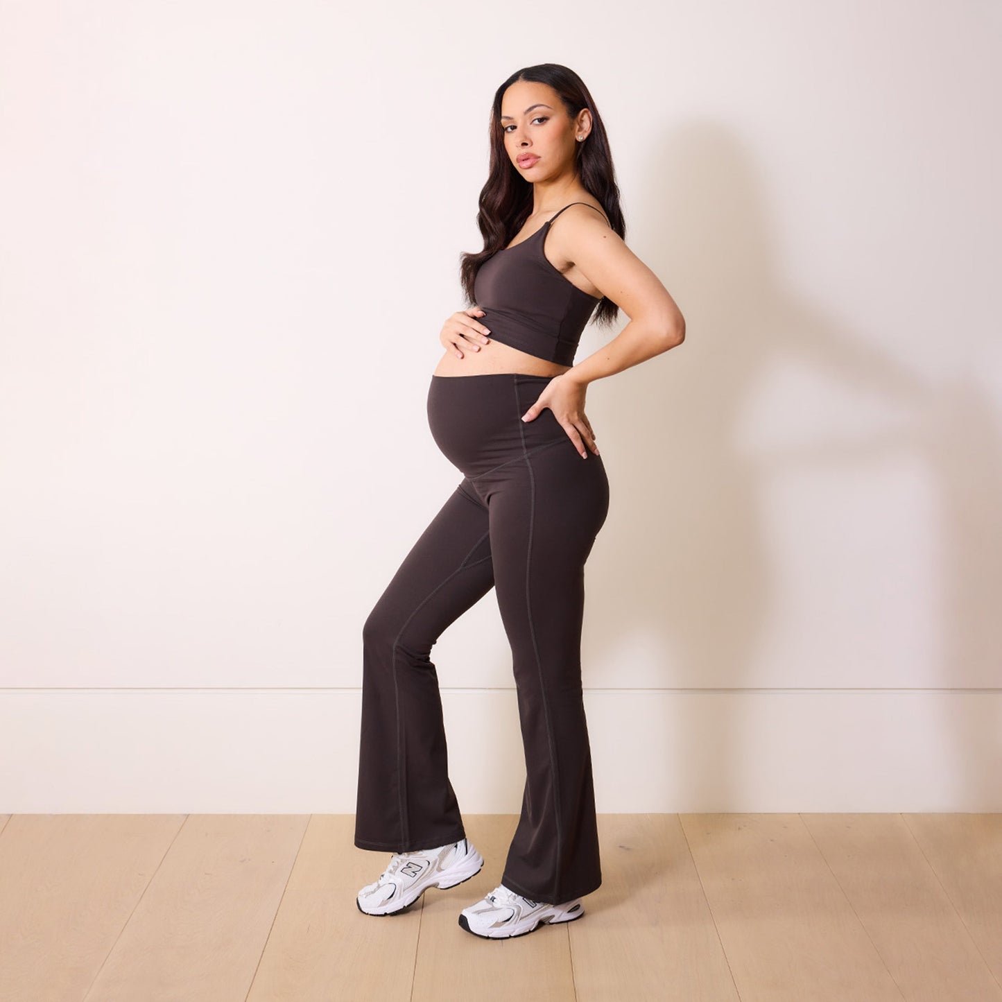 Maternity 24/7 Revitalise Flare Leggings - Black Coffee