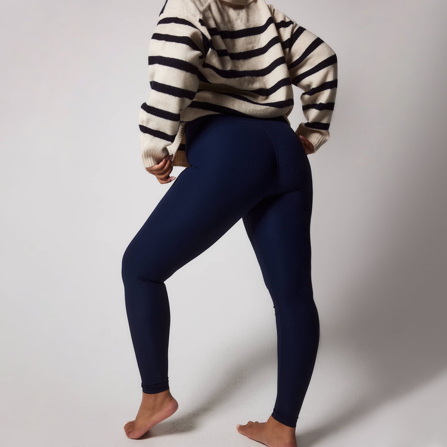 Curve Ribbed Leggings - Navy
