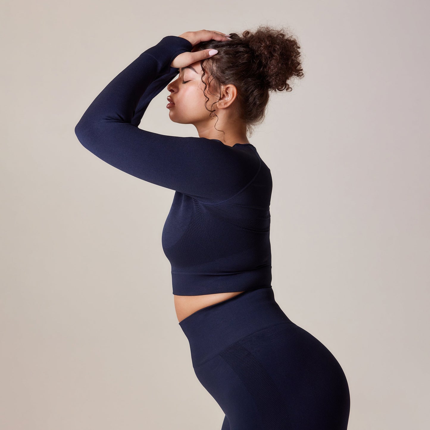 Curve Sculpt Seamless Long Sleeve Top - Deep Navy