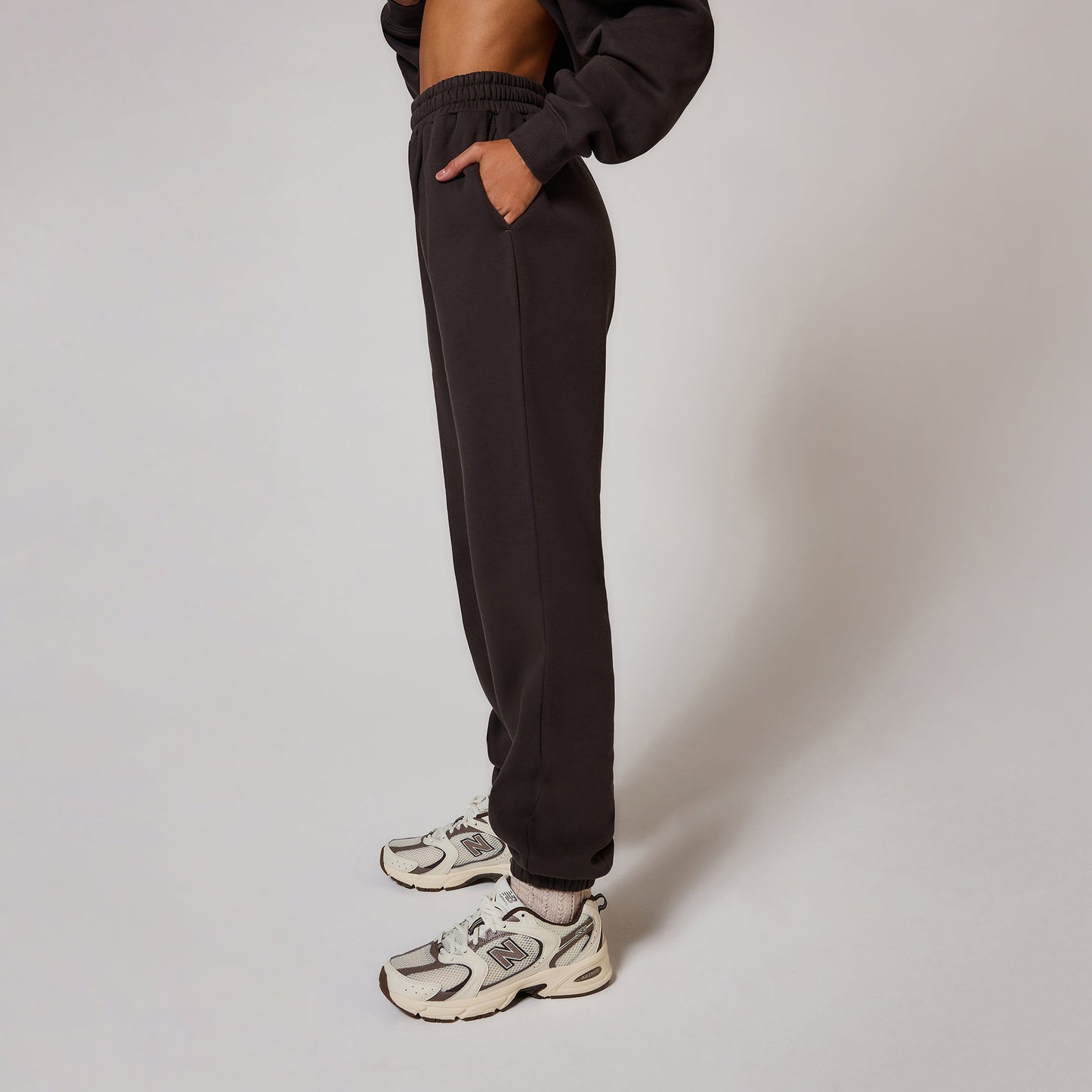 Organic Cuffed Jogger - Black Coffee