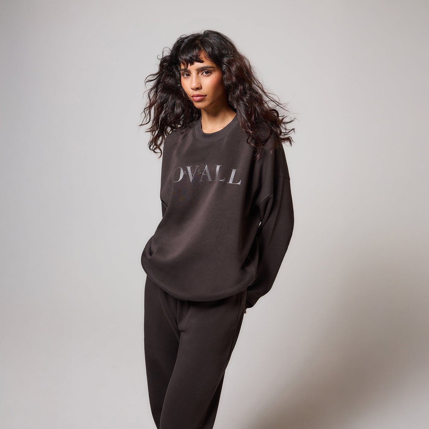 Organic Oversized Sweatshirt Style 4 - Black Coffee