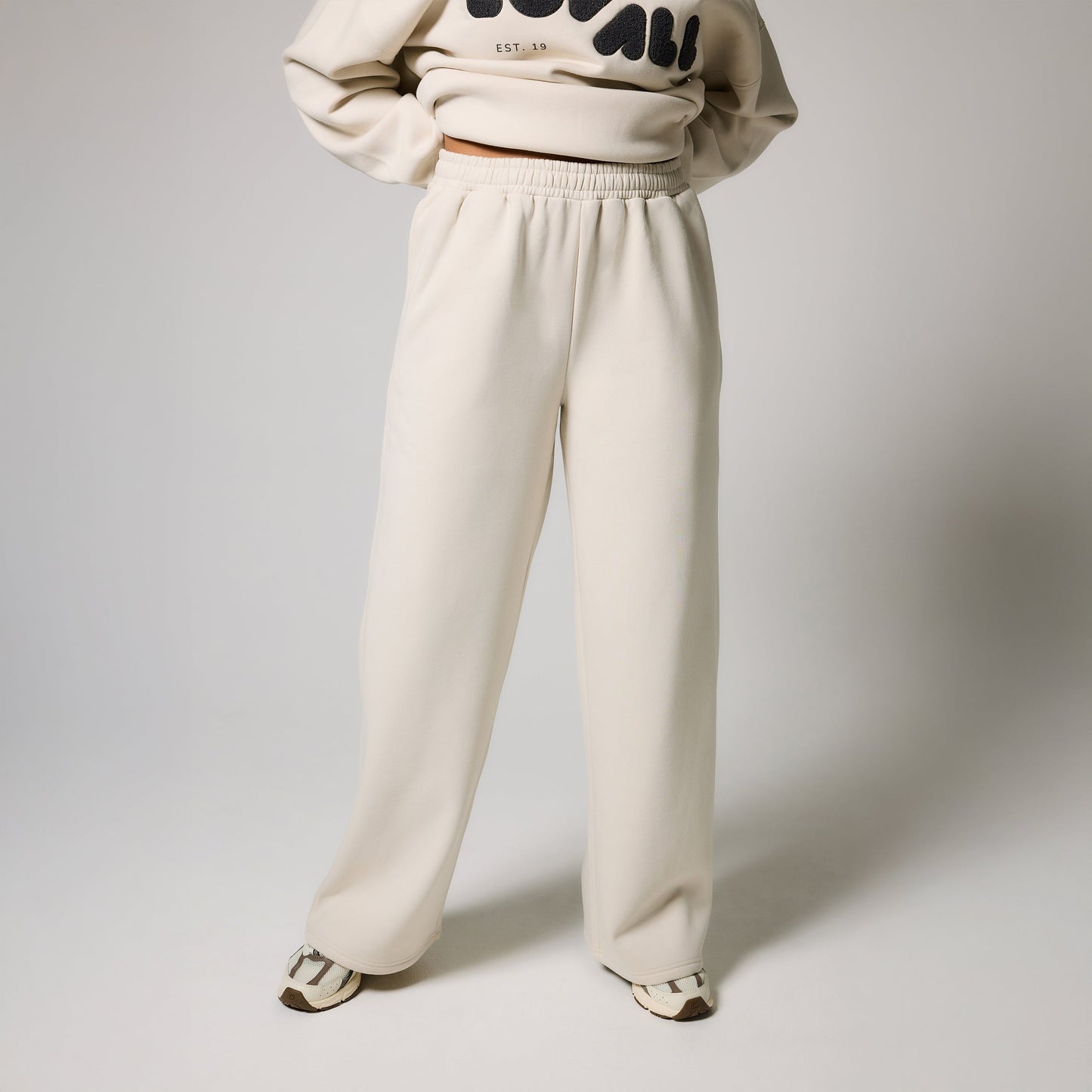 Organic Wide Leg Jogger - Ecru