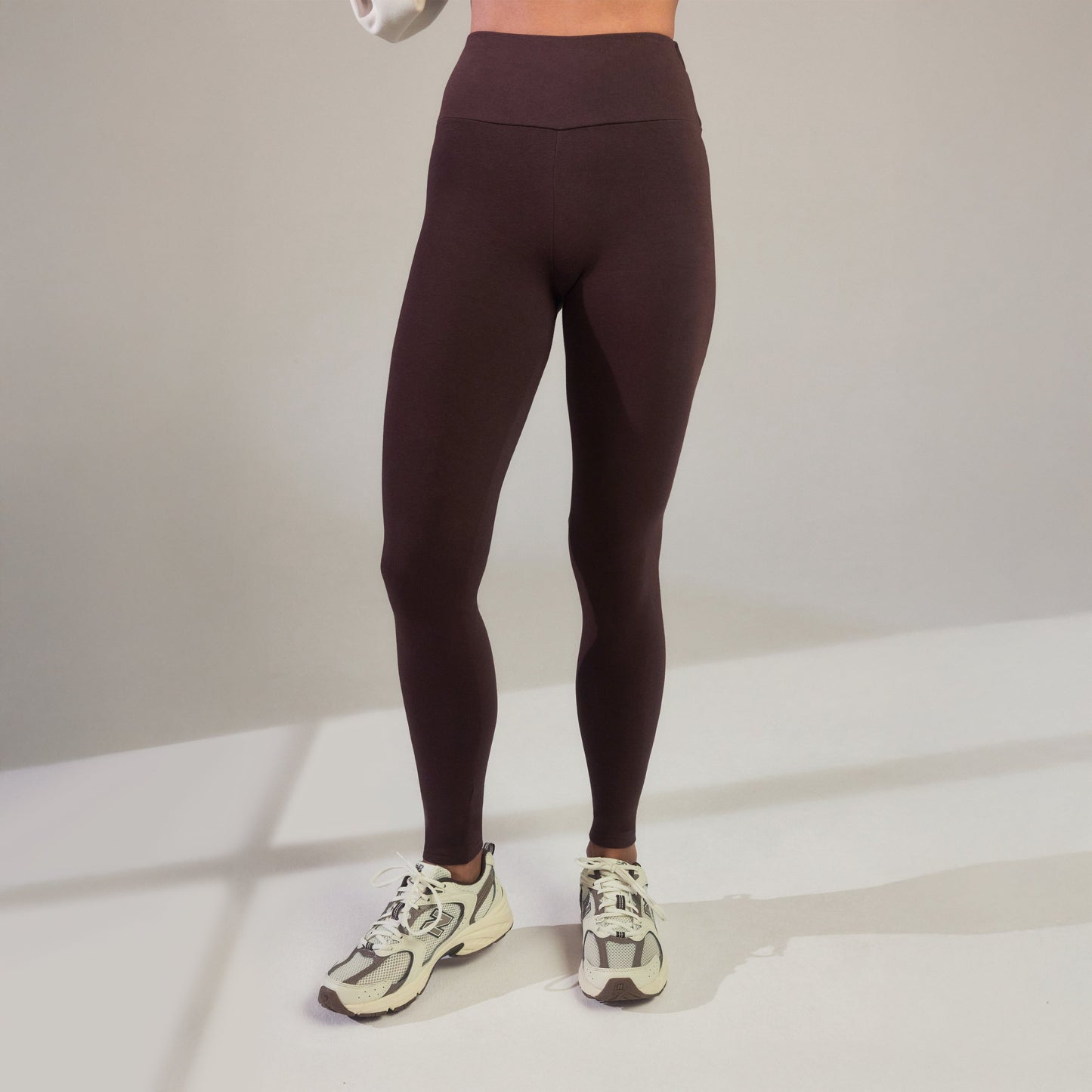 Everyday High Waisted Leggings - Chocolate Brown