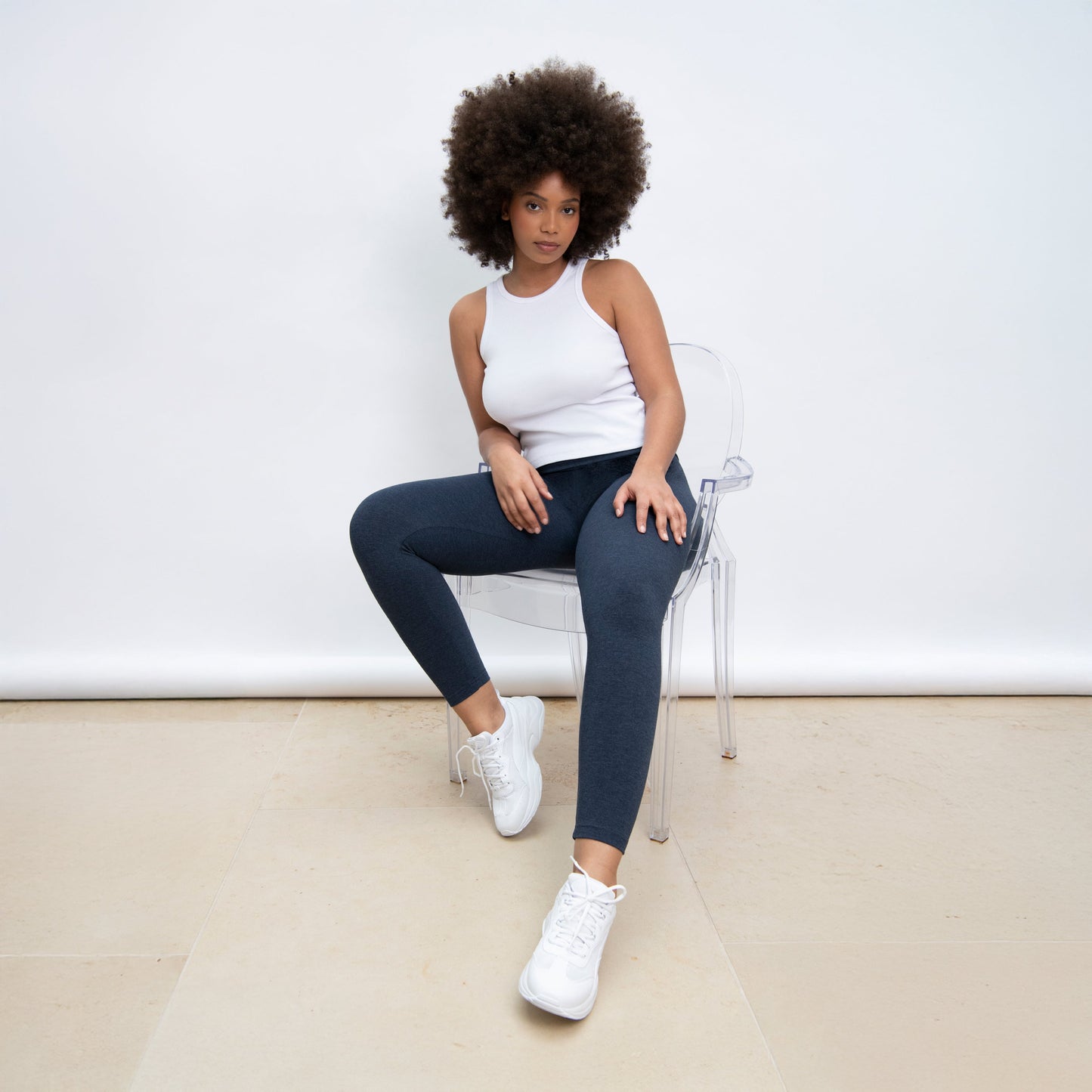 Everyday High Waisted Leggings - Infinity Blue Marl