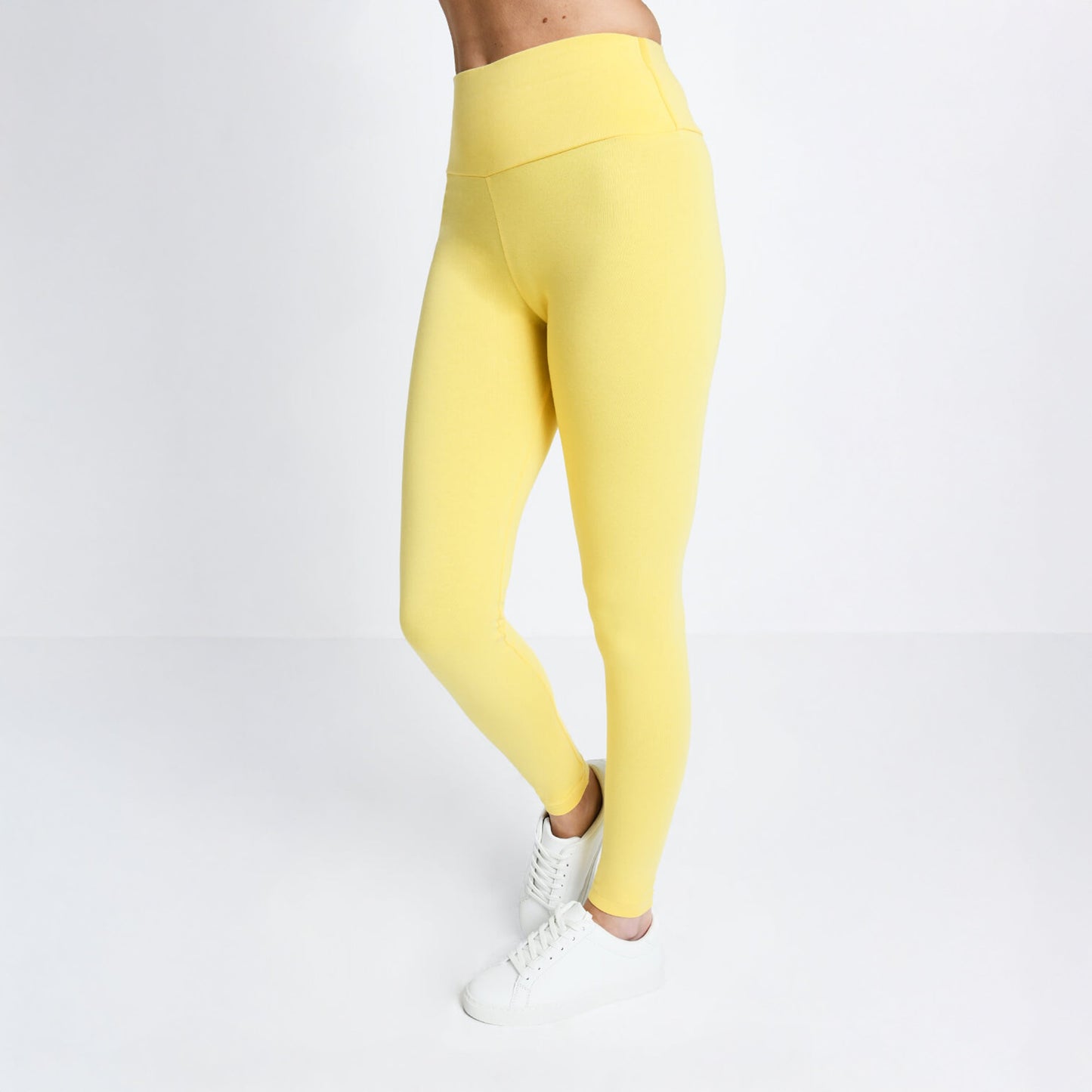 Everyday High Waisted Leggings - Pastel Yellow