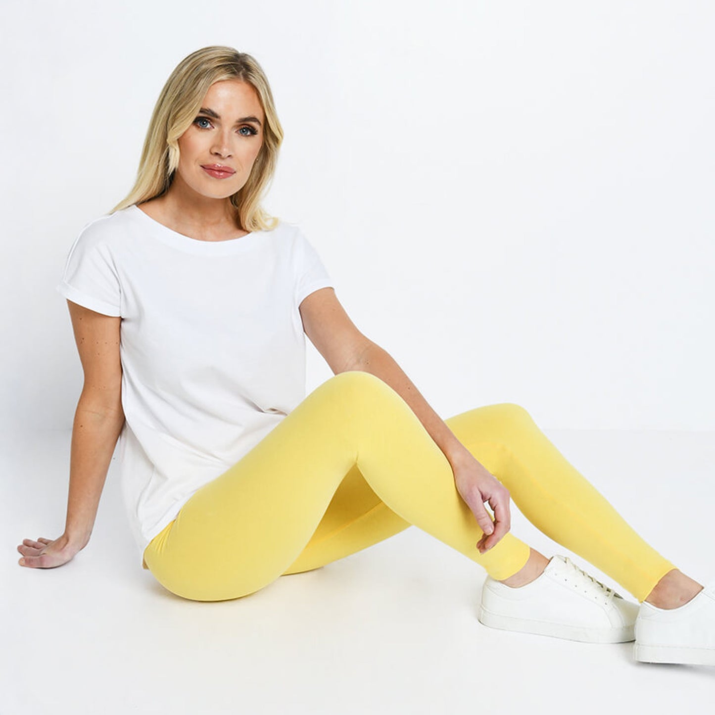 Everyday High Waisted Leggings - Pastel Yellow