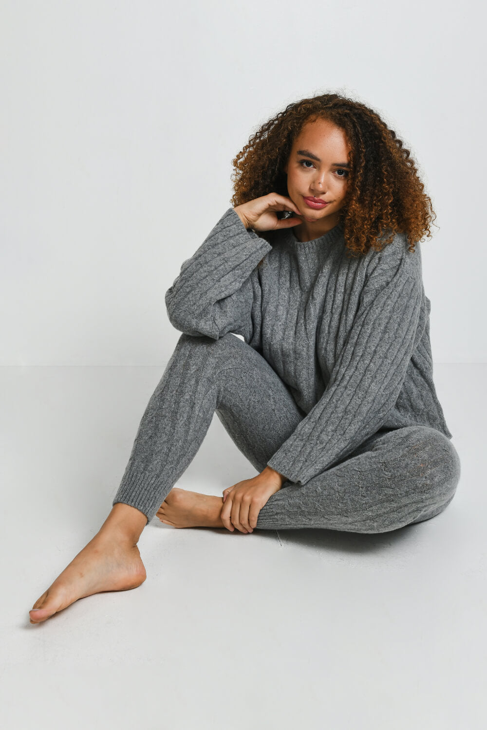 Cable Knit Jumper - Grey