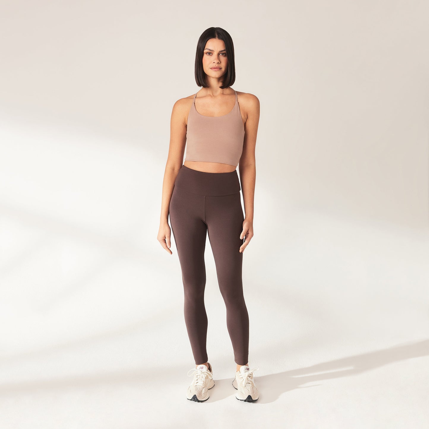 Lightweight Everyday High Waisted Leggings - Espresso Brown