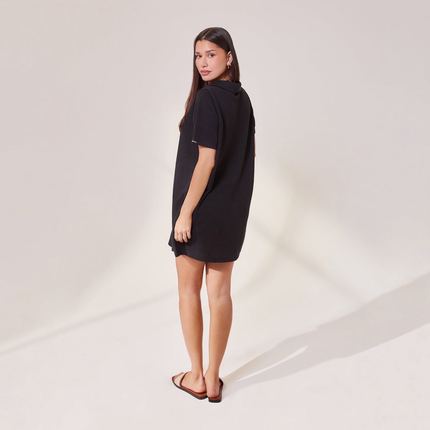 Lightweight Collared Knit Dress - Black