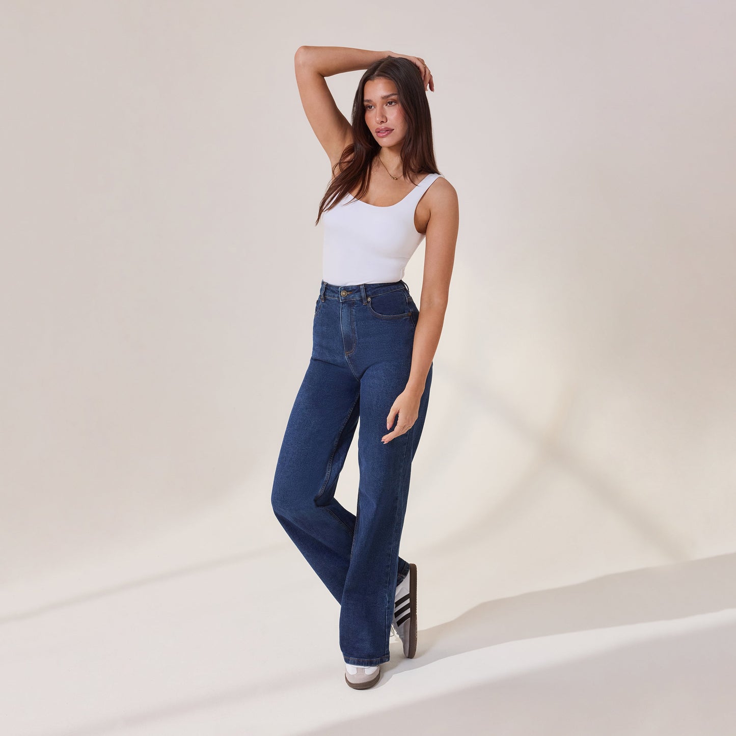 Wide Leg Jeans - Dark Blue
