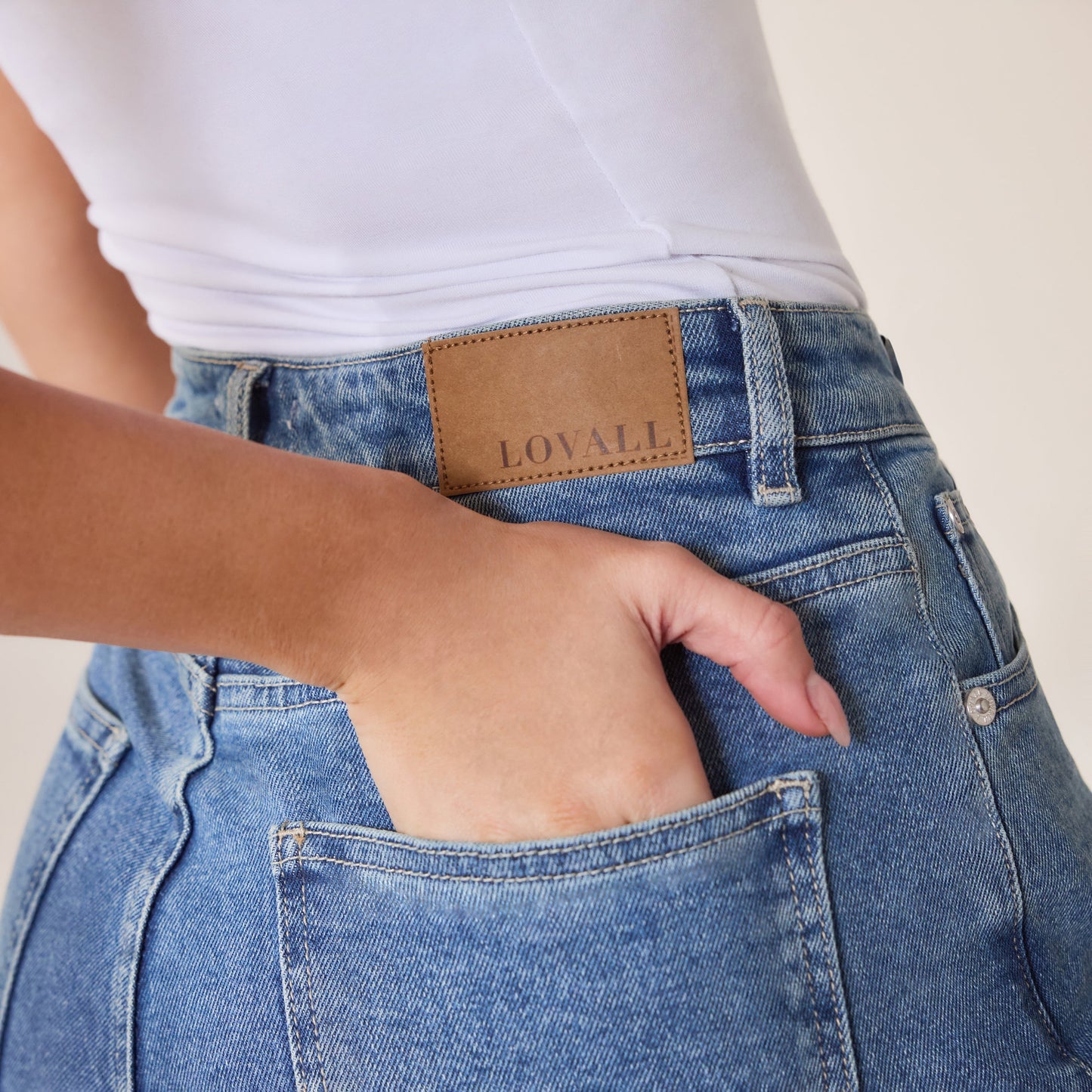 Wide Leg Jeans - Mid Blue