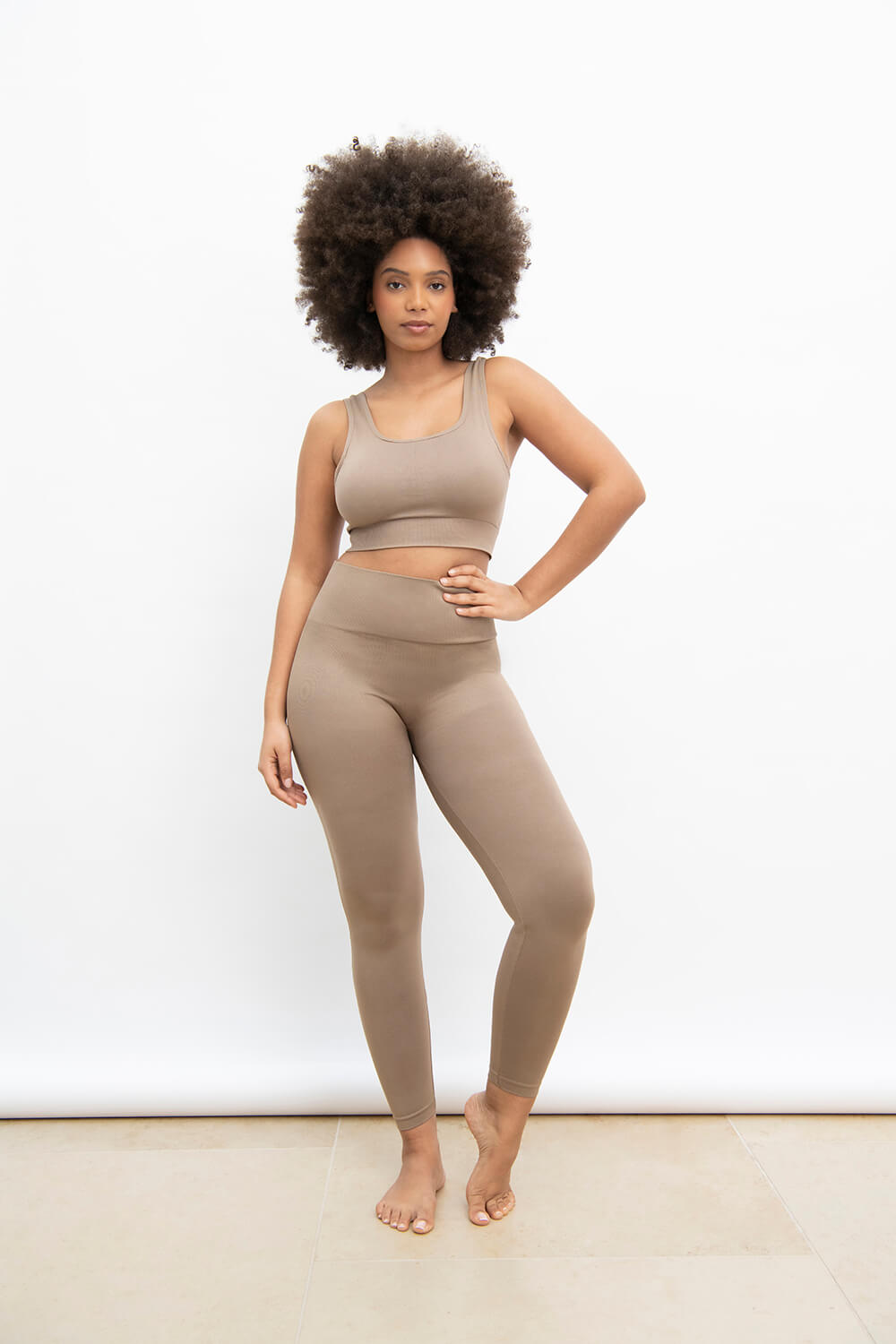 Ultimate High Waisted Seamless Leggings - Oatmeal Beige
