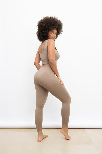 Ultimate High Waisted Seamless Leggings - Oatmeal Beige