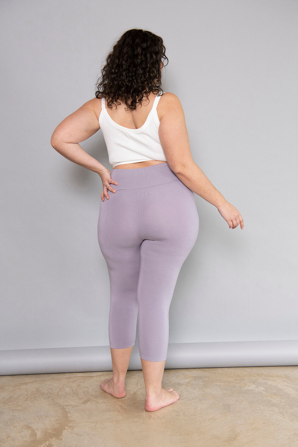 Curve Cropped Lightweight Leggings - Mauve