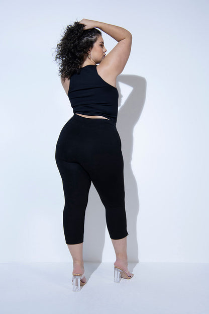 Crop Stretch Trouser - Black