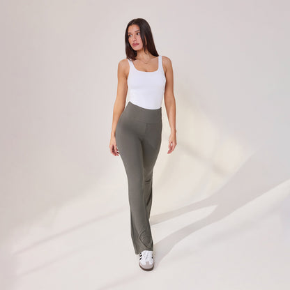 Lightweight Flare Leggings - Slate Green