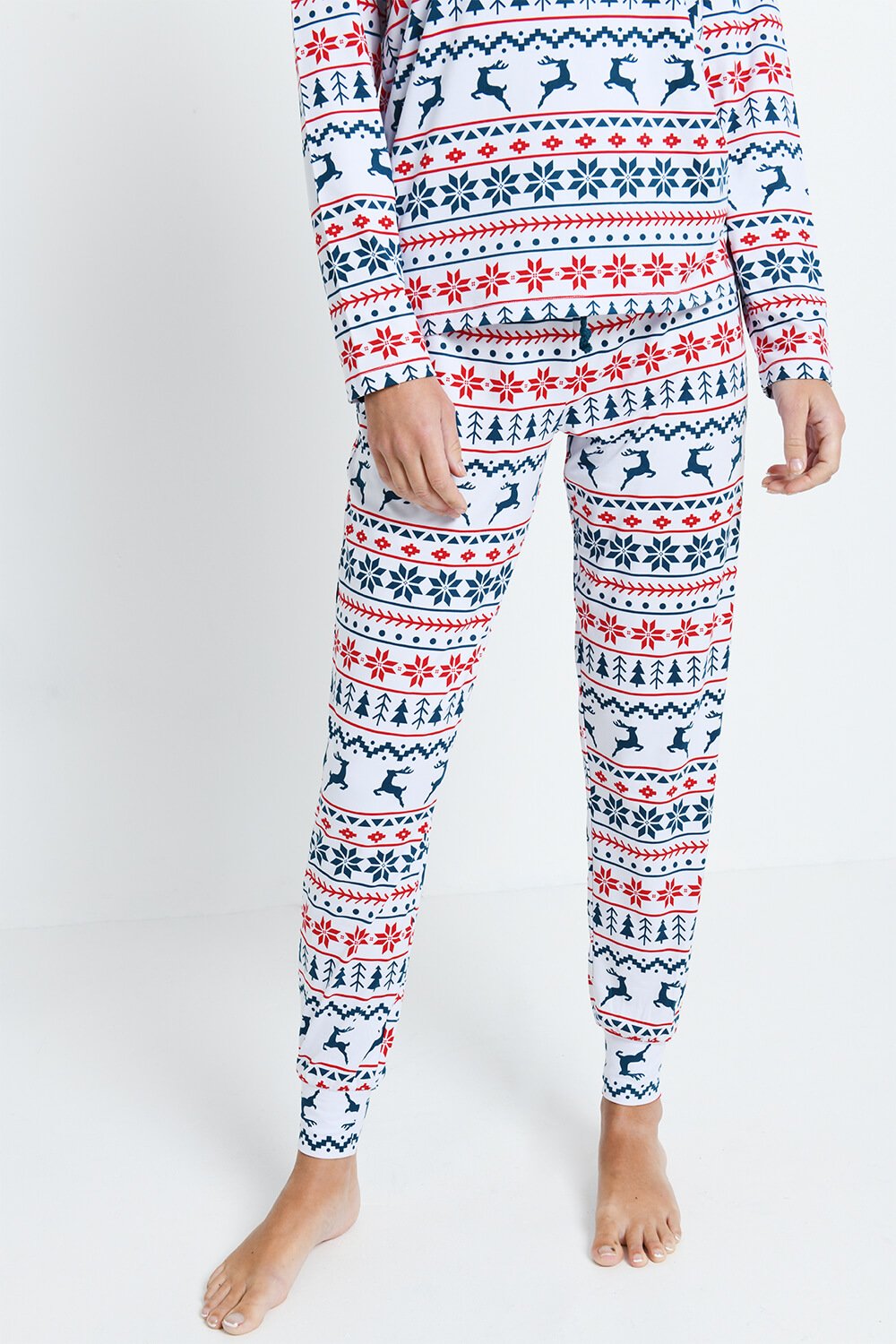 Soft Touch Pyjama Set - White Christmas Print