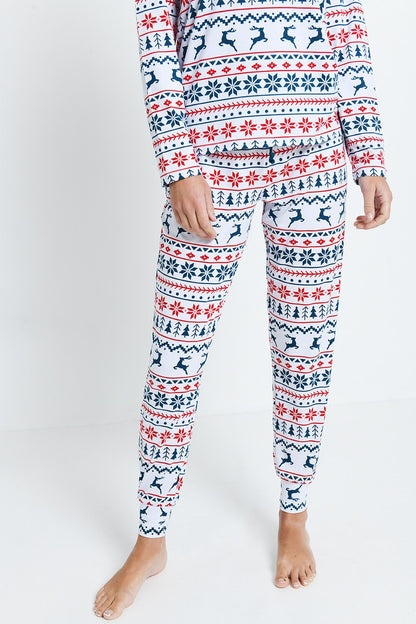 Soft Touch Pyjama Set - White Christmas Print