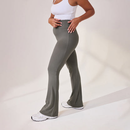 Curve Lightweight Flare Leggings - Slate Green