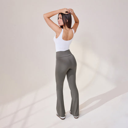 Lightweight Flare Leggings - Slate Green