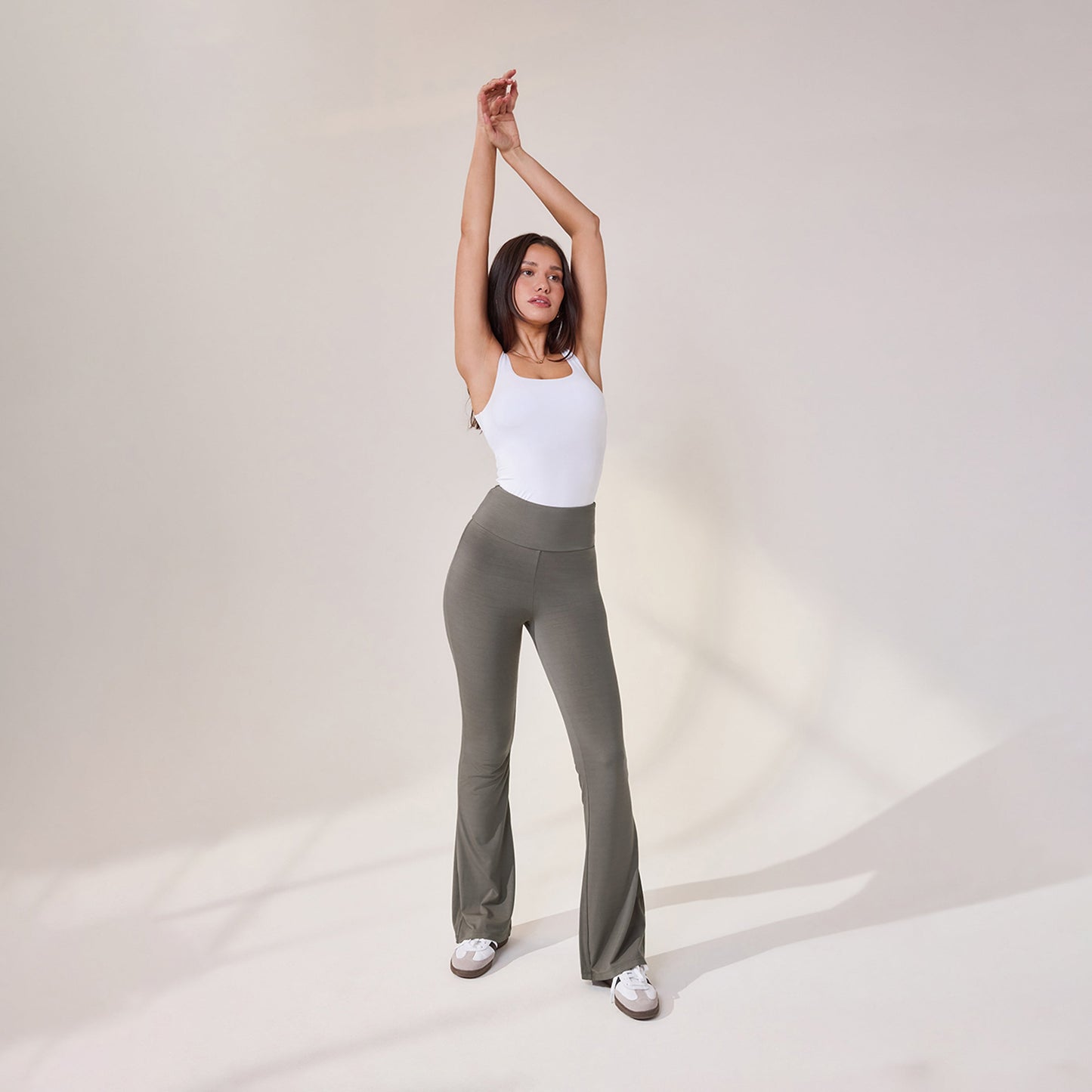 Lightweight Flare Leggings - Slate Green