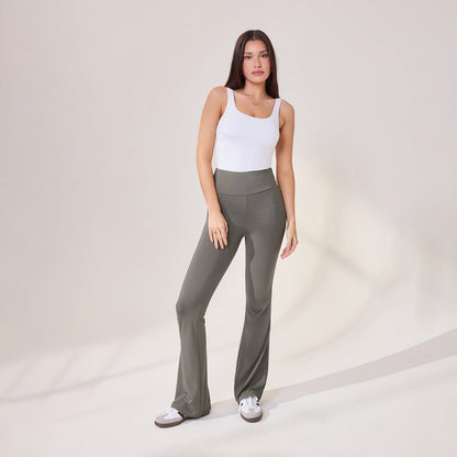 Lightweight Flare Leggings - Slate Green