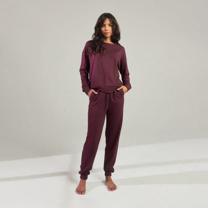 Luxe Lounge Jogger - Dark Cherry