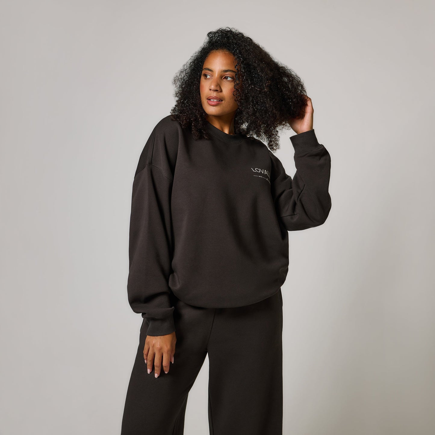 Curve Organic Oversized Sweatshirt Style 3 - Black Coffee