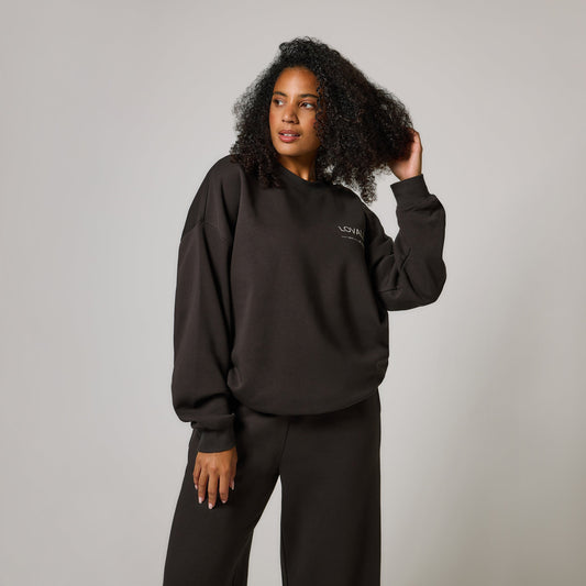 Organic Oversized Sweatshirt Style 3 - Black Coffee