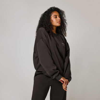 Curve Organic Oversized Sweatshirt Style 3 - Black Coffee