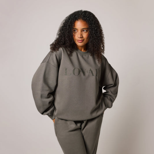 Organic Oversized Sweatshirt Style 4 - Slate Green