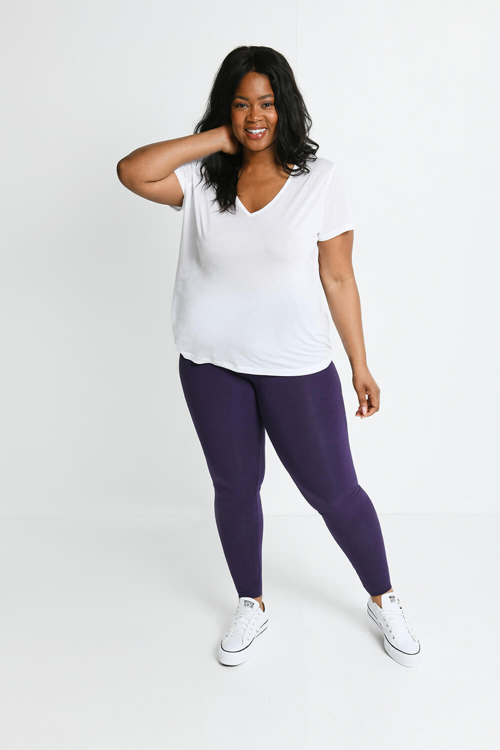 Lightweight Everyday High Waisted Leggings - Acai Purple