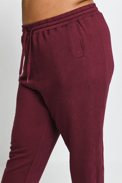 Curve Luxe Lounge Jogger - Dark Cherry