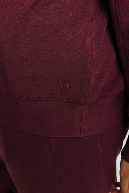 Curve Luxe Lounge Sweatshirt - Dark Cherry