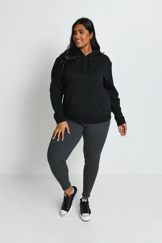 Curve Extreme Fleece Lined Leggings - Dark Grey Marl
